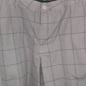 Mossimo Supply Co. Light Gray Plaid Pants Size 36 in seem 10”